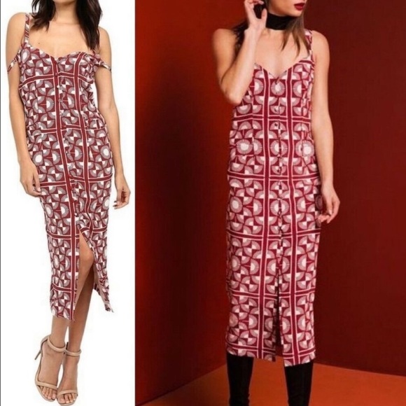 Stone Cold Fox silk midi dress size 1 - Picture 2 of 7